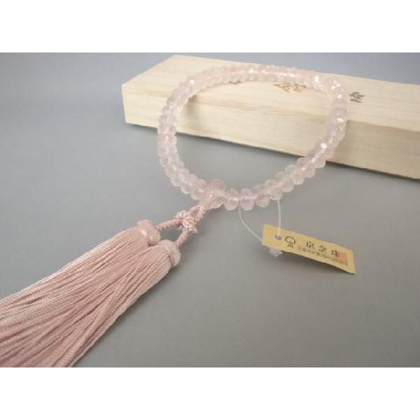 紅水晶（蜜柑玉カット仕上げ）【数珠・女性用】