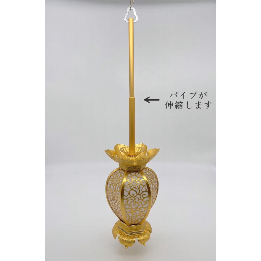 仏壇 灯籠 新夏目型 院玄灯篭 アルミ消金付(小) 1対 New 仏壇 灯籠 新夏目型 院玄灯篭 アルミ消金付(小) 1対 New