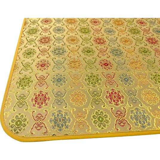 防炎マット 金襴 4尺 120cm×100cm 結燭甲 白茶 燃えにくい 仏壇 防炎マット 金襴 4尺 120cm×100cm 結燭甲 白茶 燃えにくい 仏壇