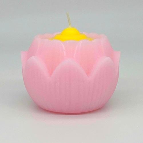 蓮花ローソク 台なし ピンク 蓮華 長時間燃焼 22時間燃焼 お盆