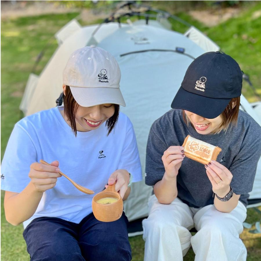 LOGOS 【選べるカラー】SNOOPY（PEANUTS 75years）CAP ブラック ベージュ キャップ スヌーピー 75周年記念オリジナルモデル 帽子 キャップ 綿100％ 男女兼用 | LOGOS | 08