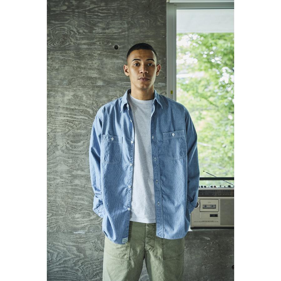 orSlow ストライプシャンブレーシャツ RELAX FIT サイズ3 orSlow（オアスロウ） RELAX FIT STRIPE CHAMBRAY WORK SHIRT 01-8270
