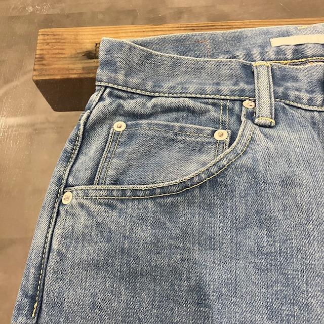 30％COUPON配布中 HATSKI / Loose Tapered Denim -Used-Ice Blue HTK