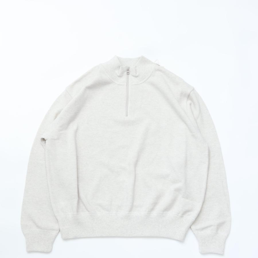 crepuscule / Light Moss Stitch Half Zip P/O OATMEAL クレプス