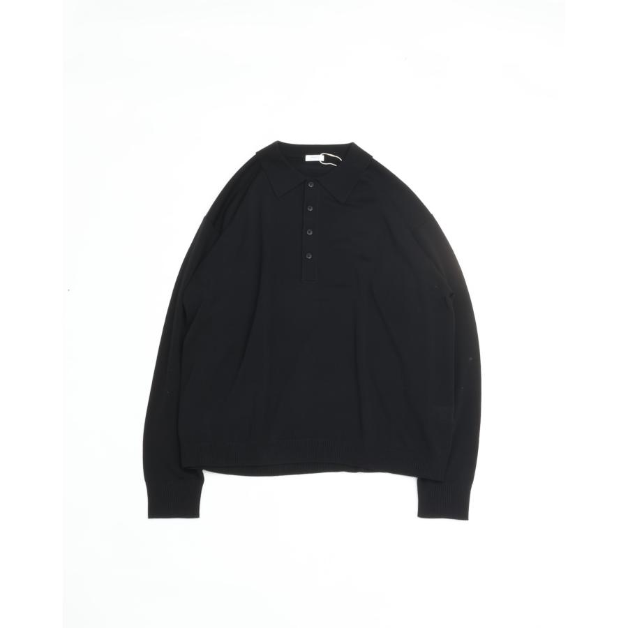 crepuscule（クレプスキュール） L/S Polo BLACK ロングスリーブ ポロ