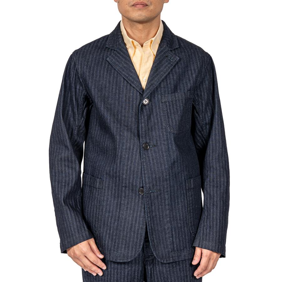 WORKERS ワーカーズ Lounge Jacket, Indigo Herringbone ラウンジ