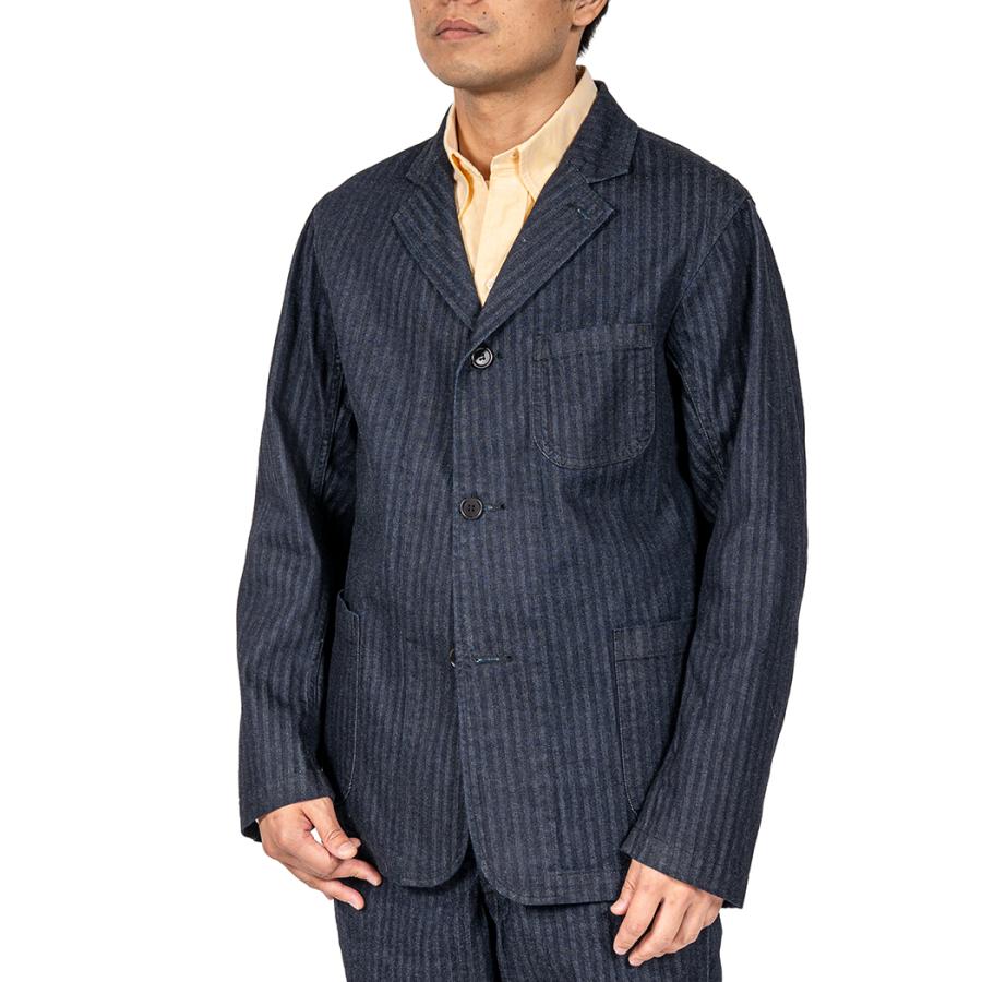WORKERS ワーカーズ Lounge Jacket, Indigo Herringbone ラウンジ