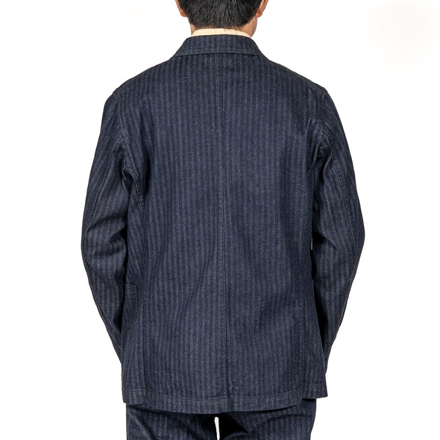 WORKERS ワーカーズ Lounge Jacket, Indigo Herringbone ラウンジ
