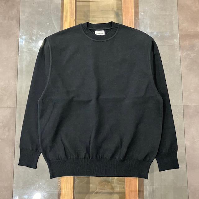 Yonetomi NEW BASIC Yonetomi / WAVE COTTON KNIT P/O SOLID BLACK
