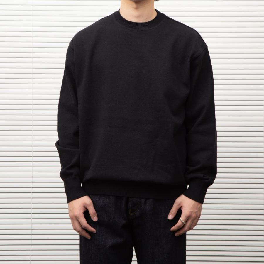 Yonetomi NEW BASIC Yonetomi / WAVE COTTON KNIT P/O SOLID BLACK