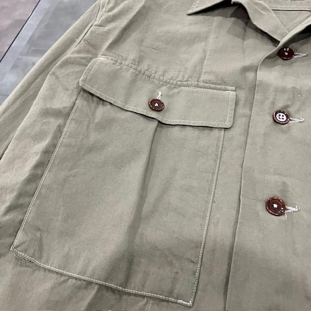 10％COUPON配布中　ARMY TWILL /Vintage Gabardine Shirt JK KHAKI ミリタリージャケット シャツ｜obtbamsic｜04