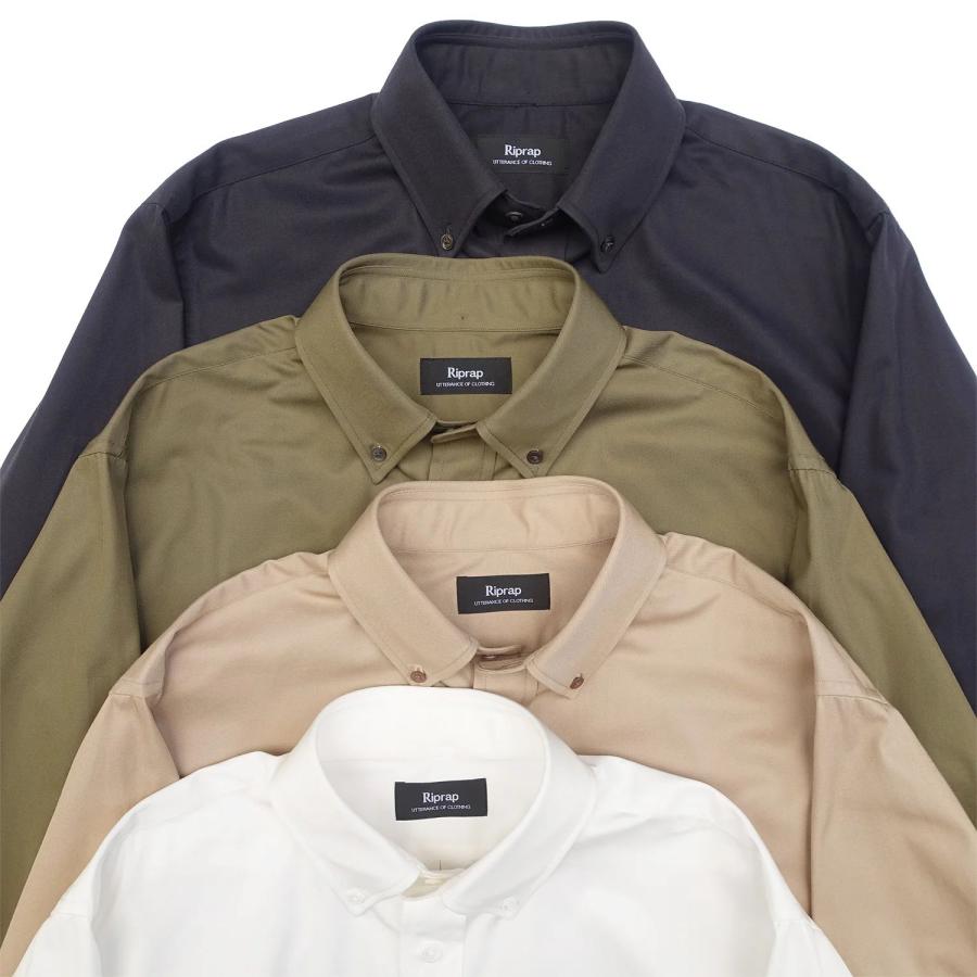 Riprap アイボリー コットンシャツ Riprap / B.D SHIRTS SUPER HIGHCOUNT TWILL WHITE リップラップ