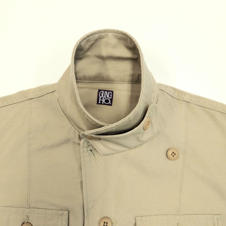 30％COUPON配布中 GUNG HO / OFFICER JACKET KHAKI ユニセックス ガンホー カーキ : CASDAY ...