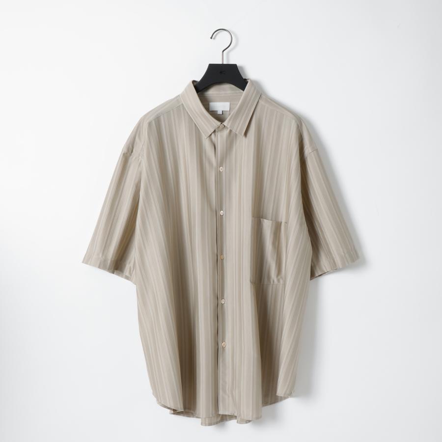 KANEMASA PHIL / 46G Atmosphere Stripe S/S Shirt KHAKI KANEMASA PHIL / 46G Atmosphere Stripe S/S Shirt KHAKI