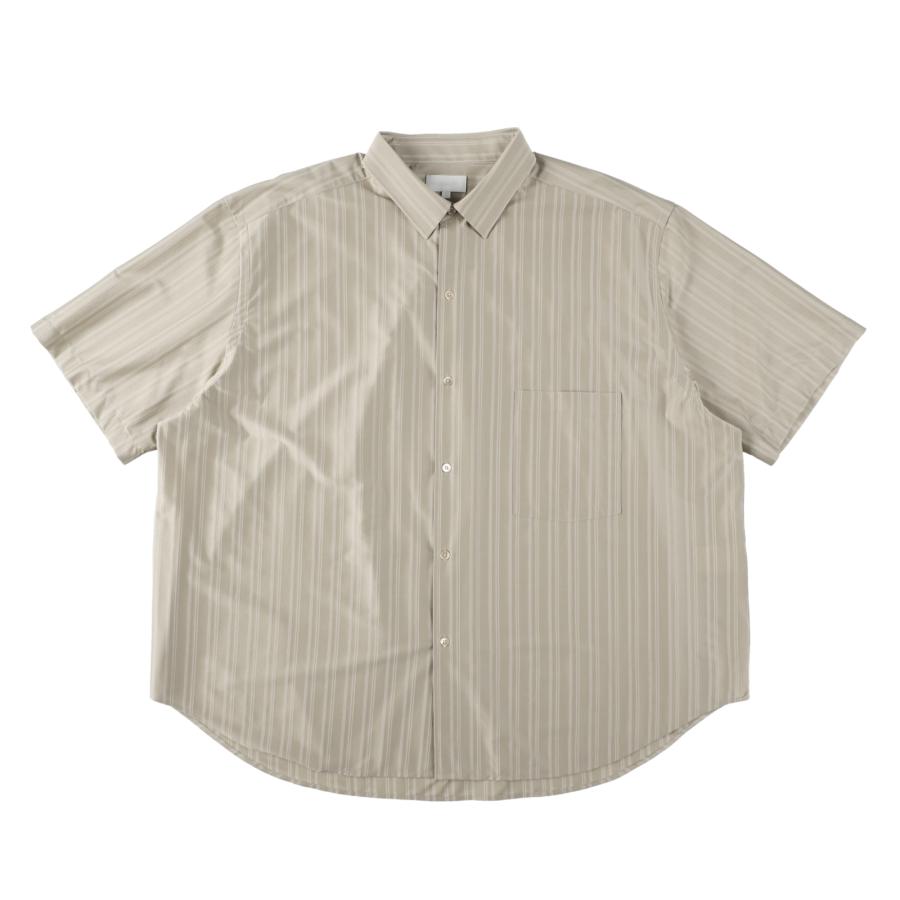 KANEMASA PHIL / 46G Atmosphere Stripe S/S Shirt KHAKI KANEMASA PHIL / 46G Atmosphere Stripe S/S Shirt KHAKI