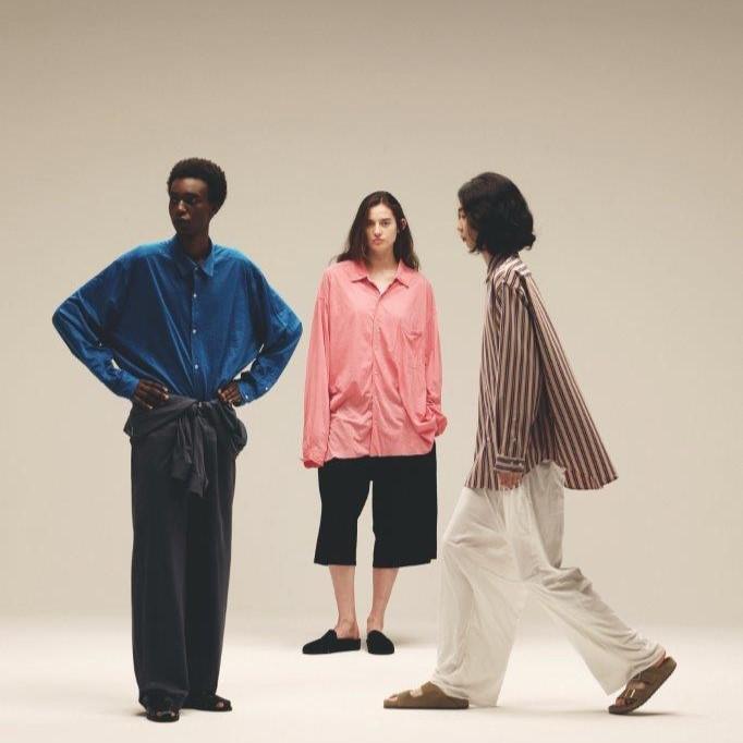 KANEMASA PHIL / 46G Atmosphere Stripe S/S Shirt KHAKI KANEMASA PHIL / 46G Atmosphere Stripe S/S Shirt KHAKI