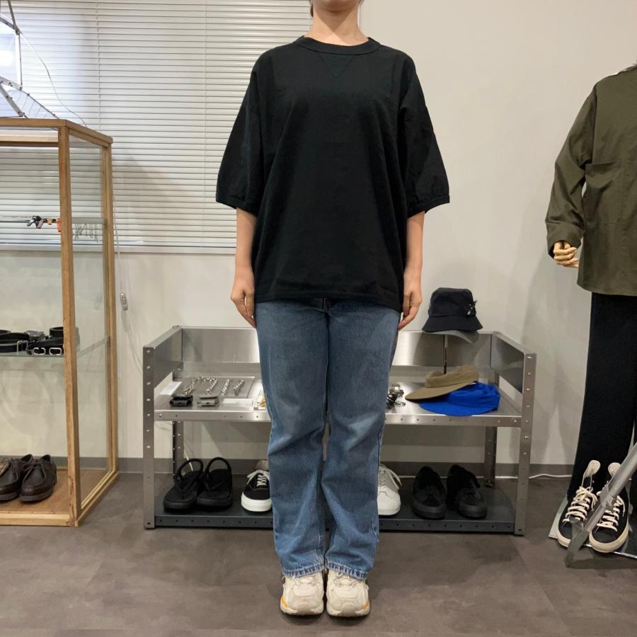 COUPON配布中 maillot / linen rich big sweat shirt-Tee BLACK COUPON配布中 maillot / linen rich big sweat shirt-Tee BLACK