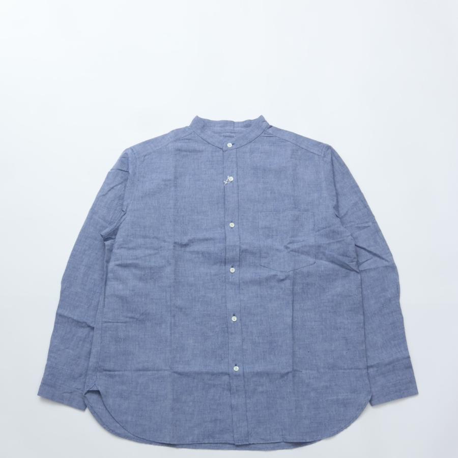 maillot マイヨ スタンドカラープルオーバーシャツ maillot（マイヨ） maillot / Sunset New Stand Collar Shirts BLUE