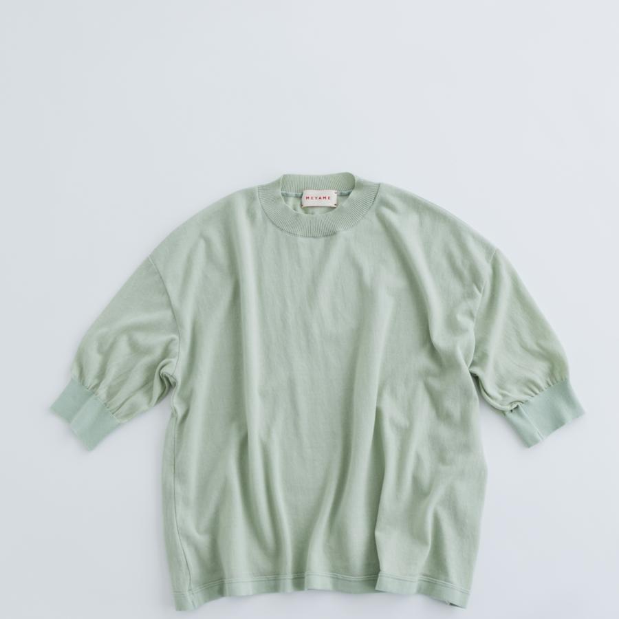 【未使用品】MEYAME COTTON KNIT TEE MEYAME（メヤメ） MEYAME / COTTON KNIT TEE GREEN ニットTシャツ