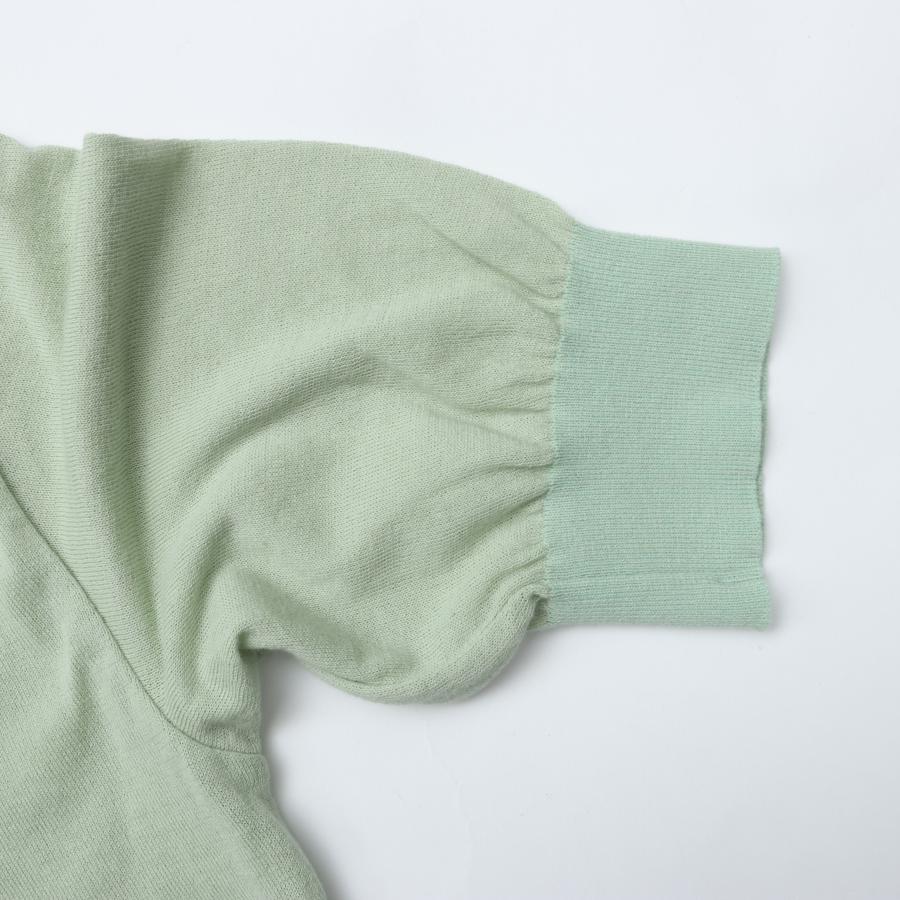 MEYAME（メヤメ） MEYAME / COTTON KNIT TEE GREEN ニットTシャツ