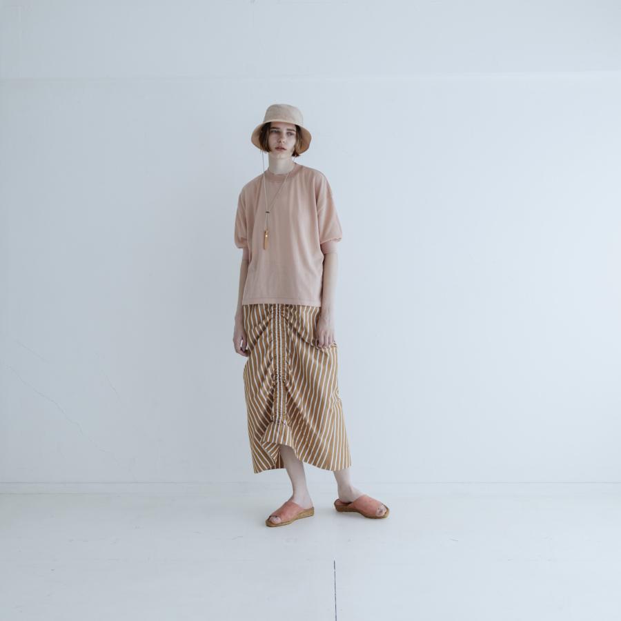 MEYAME（メヤメ） MEYAME / COTTON KNIT TEE GREEN ニットTシャツ