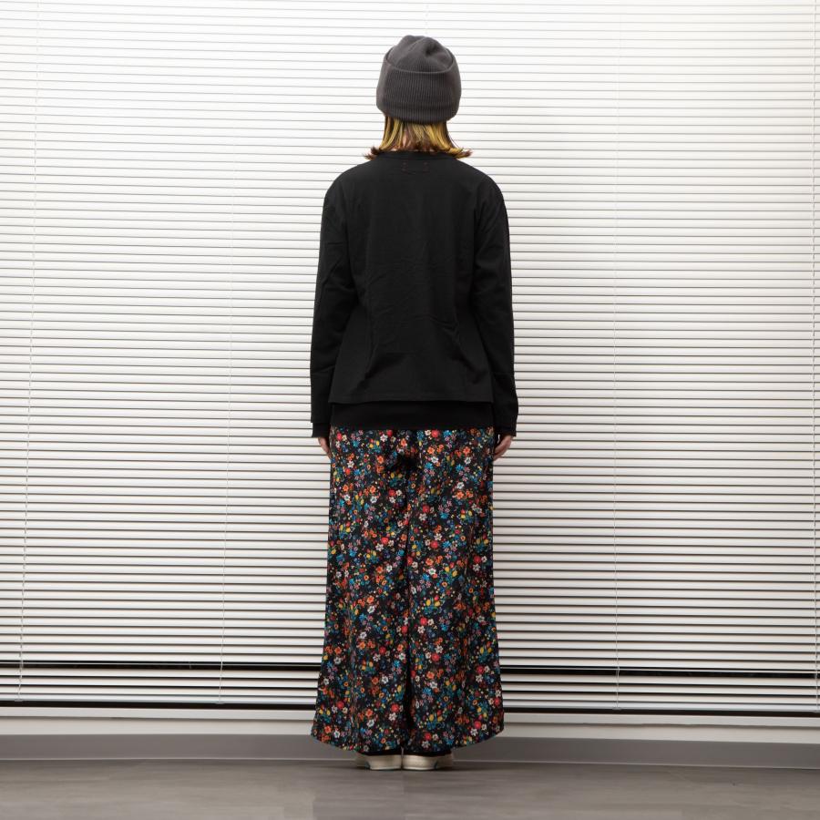 MEYAME（メヤメ） MEYAME / SIDE LINE WIDE PANTS (FLOWER) BLACK