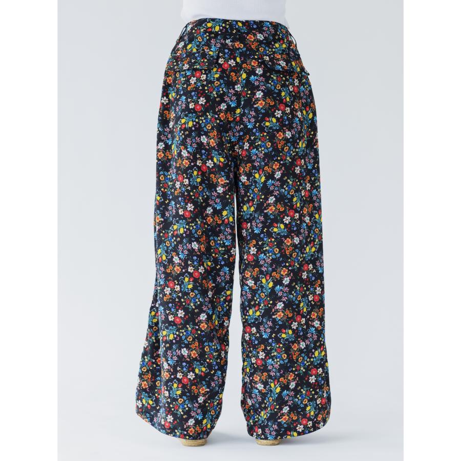 MEYAME（メヤメ） MEYAME / SIDE LINE WIDE PANTS (FLOWER) BLACK