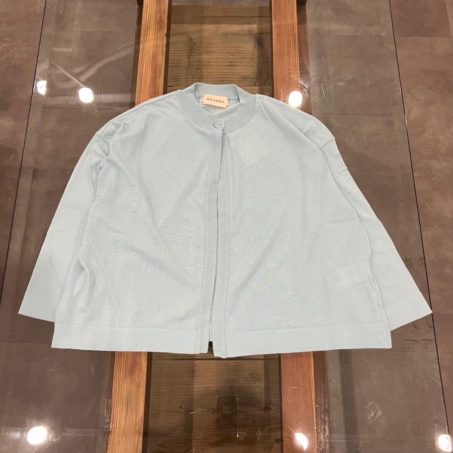新品未使用タグ付き/ MEYAME ライトニットカーディガン　ブルー2025春夏 MEYAME（メヤメ） 30％COUPON配布中 MEYAME / COTTON KNIT CARDIGAN