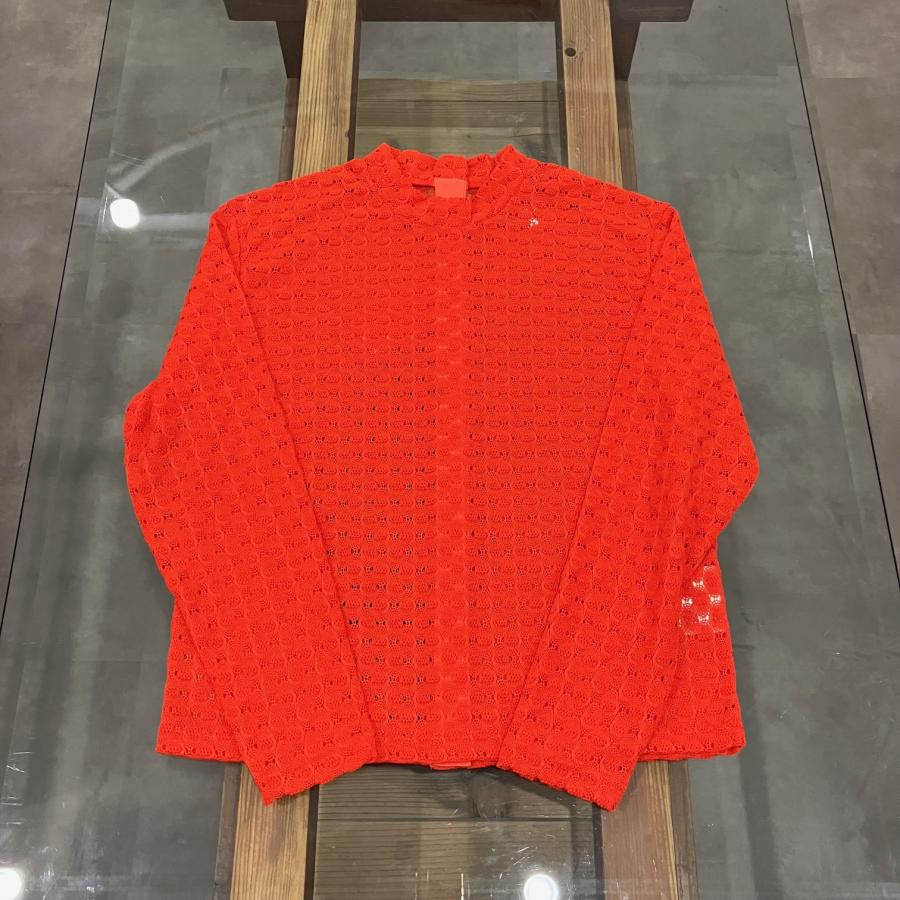 タグ付き未使用　MEYAME フロントバックレースプルオーバー　オレンジ MEYAME（メヤメ） FRONT & BACK LACE PULLOVER ORANGE プルオーバー
