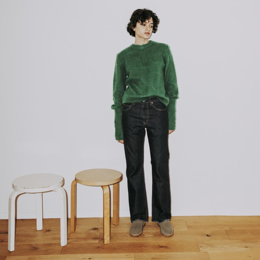 MEYAME / FLUFFY PULLOVER GREEN メヤメ ニット プルオーバー