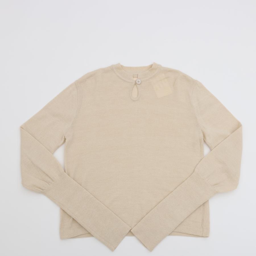 MEYAME（メヤメ） MEYAME / TEAR SHAPE KNIT BEIGE ニット ロンT
