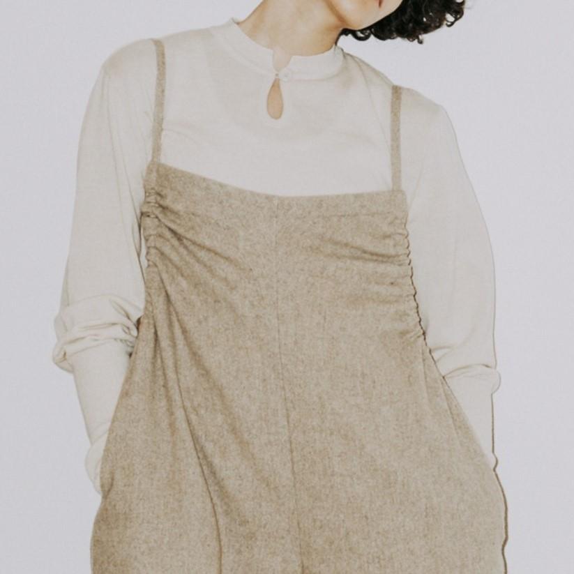 MEYAME（メヤメ） MEYAME / TEAR SHAPE KNIT BEIGE ニット ロンT