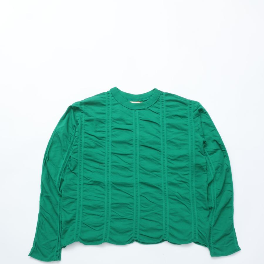 MEYAME（メヤメ） MEYAME / TUCKED JACQUARD PULLOVER GREEN プル