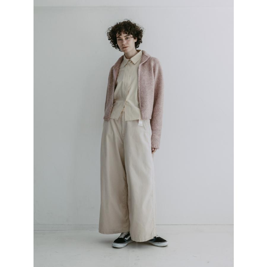 MEYAME メヤメ CORDUROY SIDE LINE WIDE PANTS CREAM