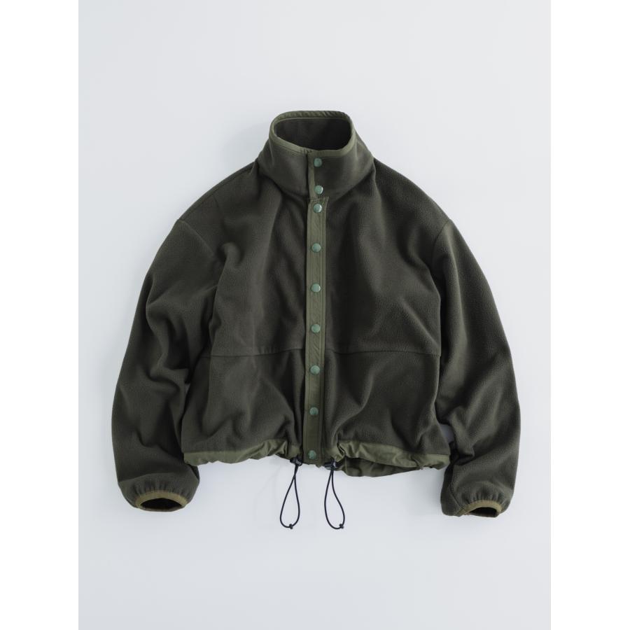 MEYAME（メヤメ） FLEECE SNAP SHORT JACKET OLIVE フリース スナップ