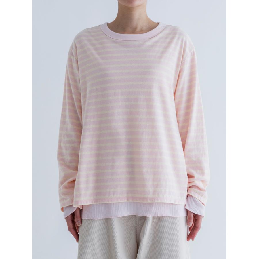 MEYAME（メヤメ） BORDER DOUBLE LONG SLEEVE TEE GREEN ボーダー