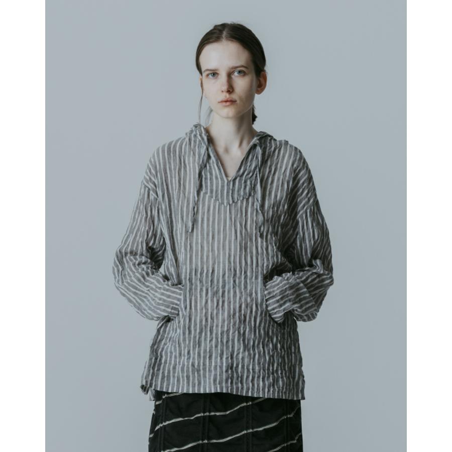 MEYAME（メヤメ） STRIPED LIGHT PARKA MEY-2430 BLACK ストライプ