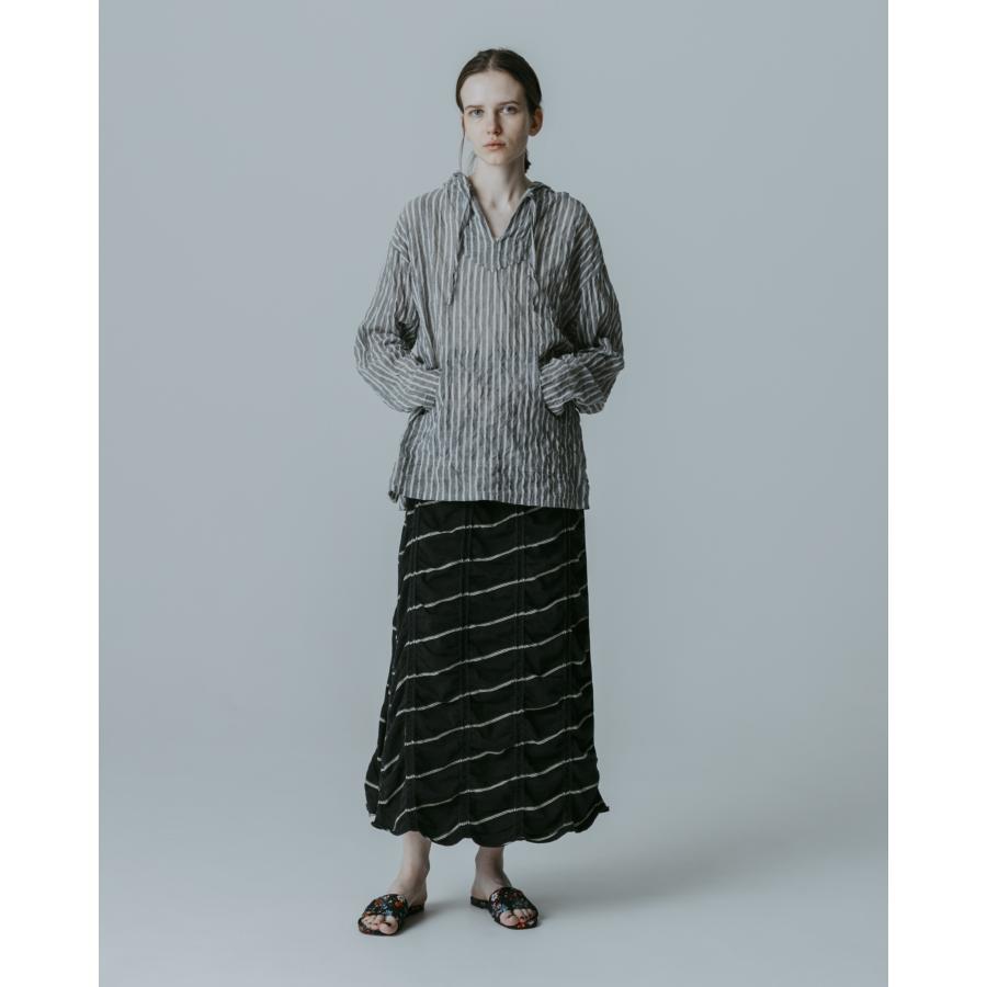 MEYAME（メヤメ） STRIPED LIGHT PARKA MEY-2430 BLACK ストライプ 