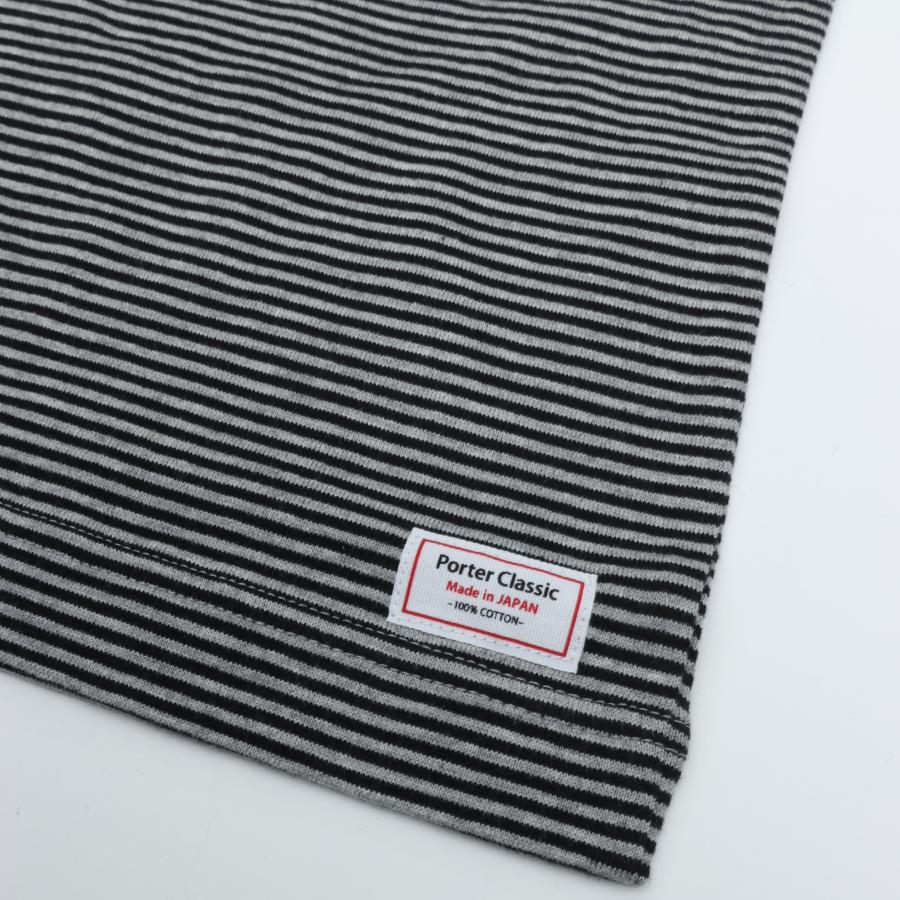 未使用品Porter Classic ボーダーポロシャツ ブラック×グレー XL PORTER CLASSIC（ポータークラシック） H/W BEATNIK BORDER OPEN POLO