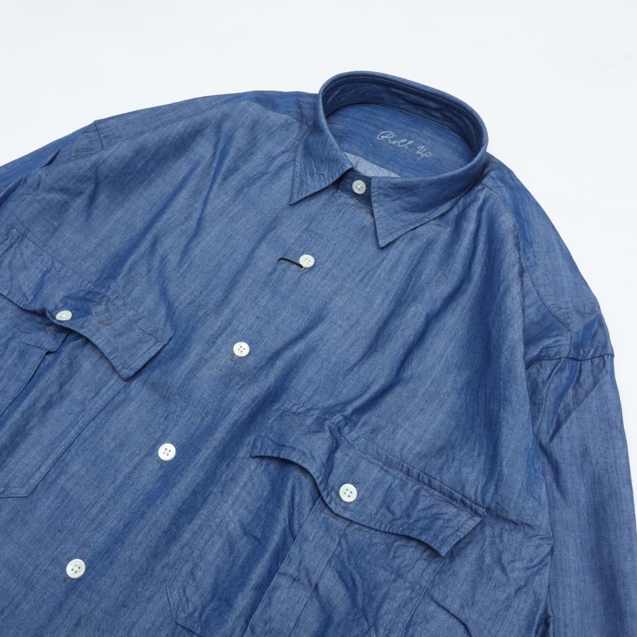 PORTER CLASSIC（ポータークラシック） ROLL UP BOTANICAL SHIRT BLUE
