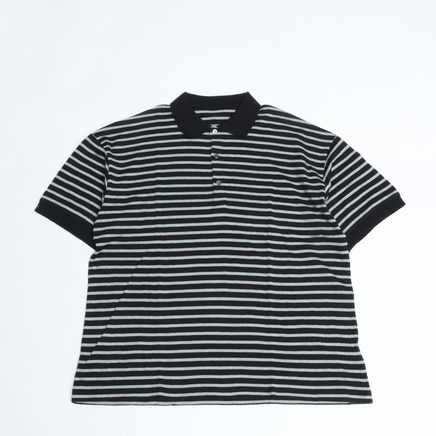 PORTER CLASSIC / H/W BEATNIK BORDER POLO SHIRT BLACK