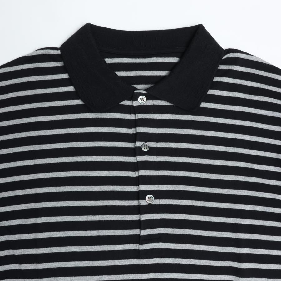 PORTER CLASSIC / H/W BEATNIK BORDER POLO SHIRT BLACK