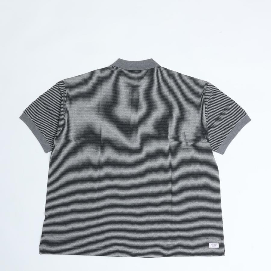 PORTER CLASSIC / H/W BEATNIK BORDER POLO SHIRT GRAY BLACK