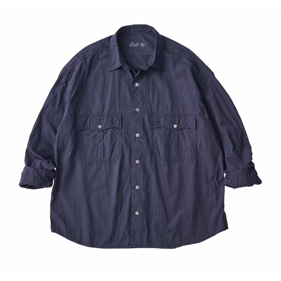 PORTER CLASSIC / ROLL UP PIN STRIPE SHIRT ポータークラシック