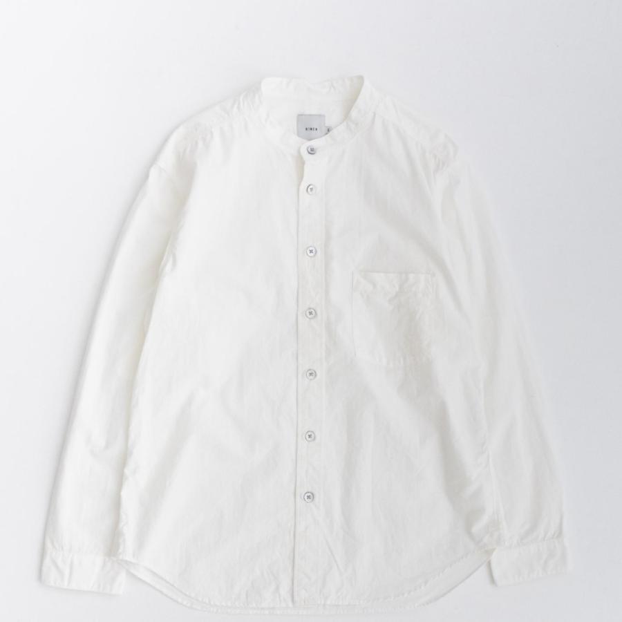 RINEN RINEN / 80/2ダウンプルーフ スタンドカラーシャツ 01.シロ