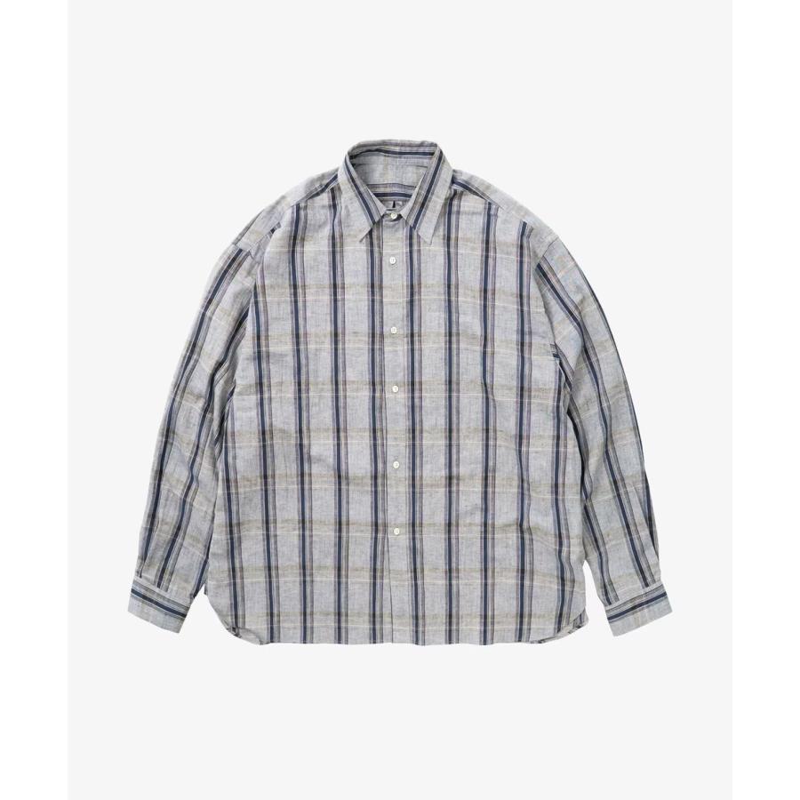 Sillage シアージ wide shirts deadstock watahiko tex grey check 