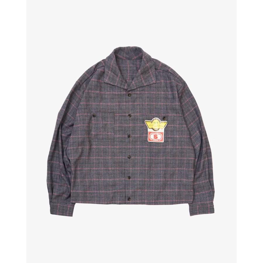 Sillage シアージ rib blouson deadstock glen check pink リブ 