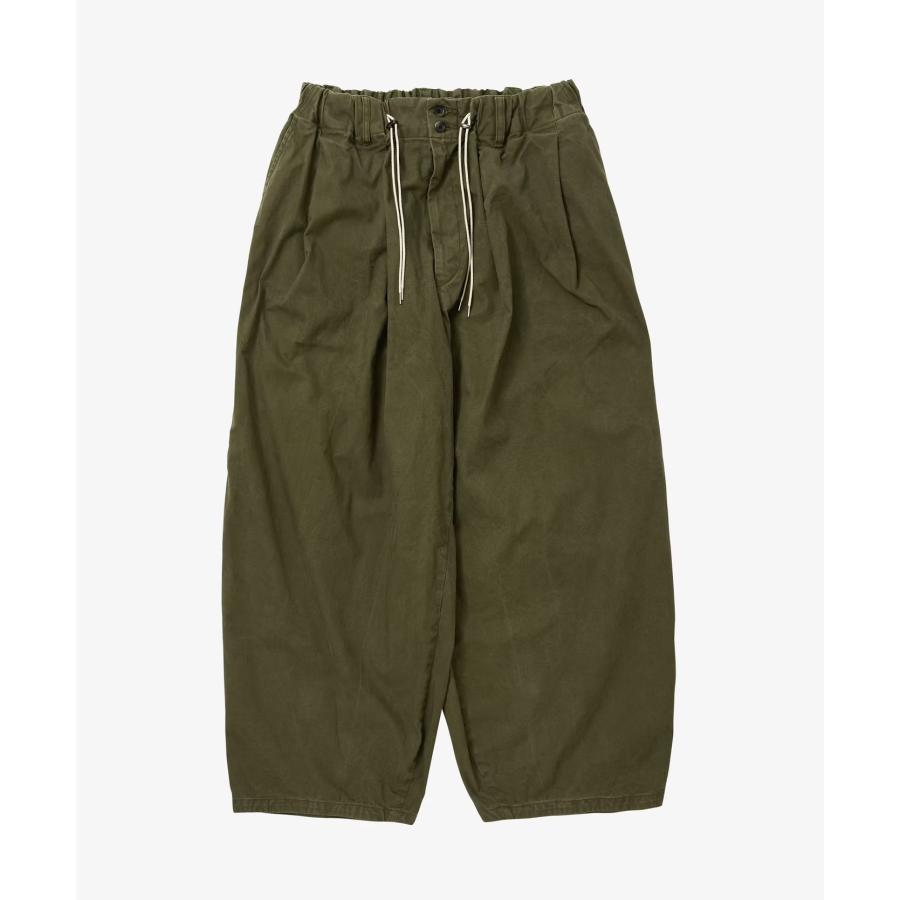 Sillage シアージ circular pants super duck olive ワイドパンツ