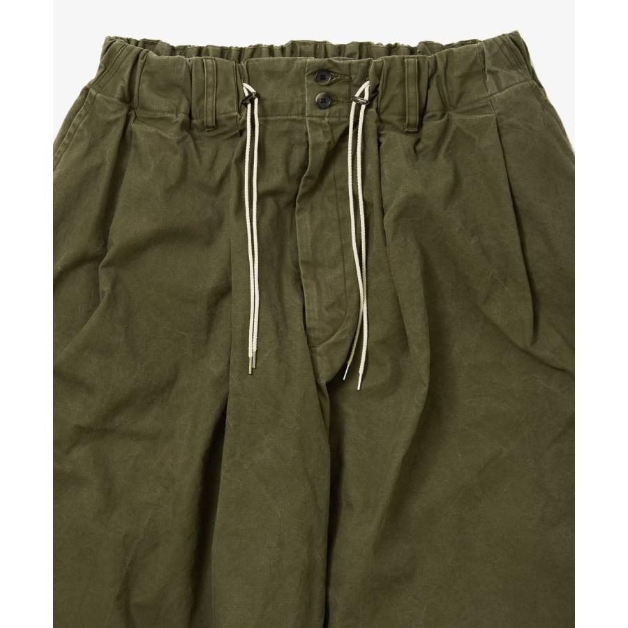 Sillage シアージ circular pants super duck olive ワイドパンツ