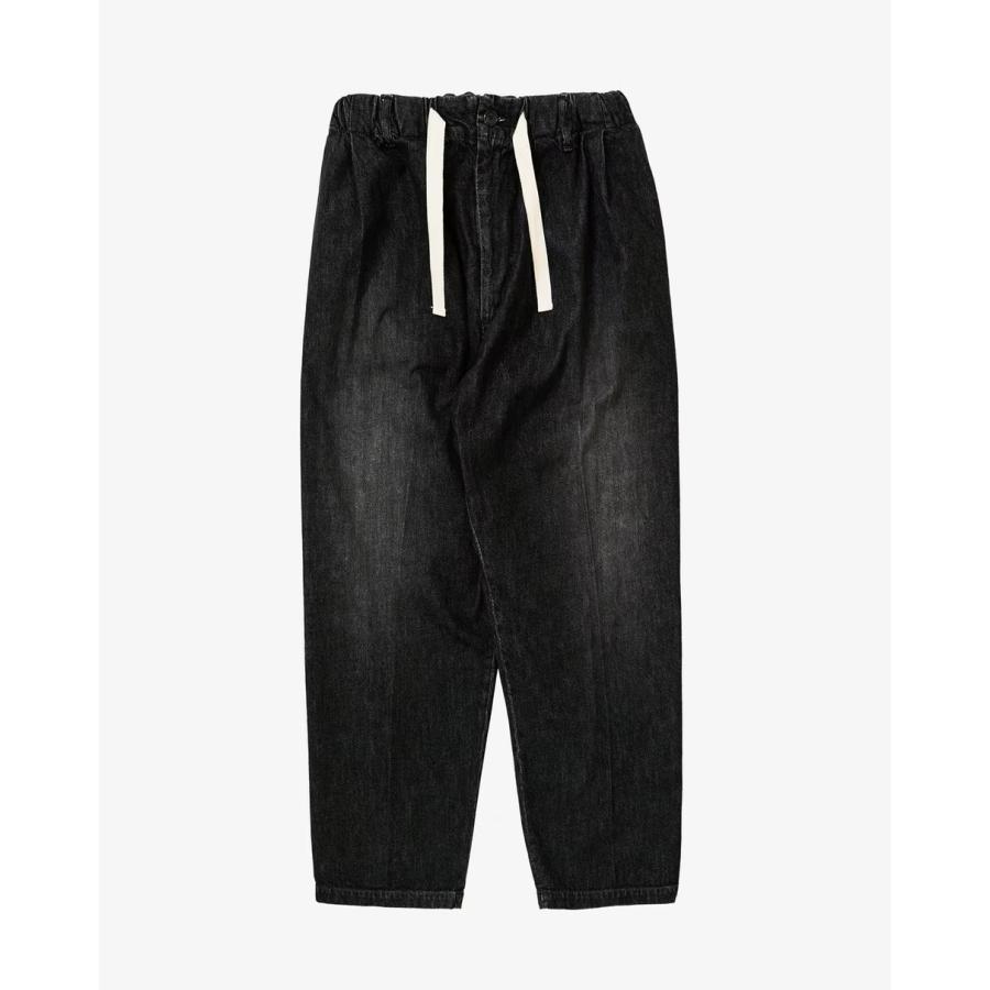 【美品】sillage バギートラウザー パンツ 黒 Sillage シアージ baggy trousers black denim damaged バギー